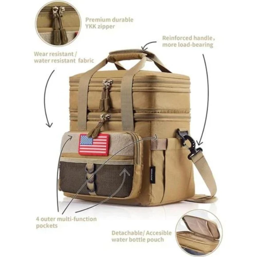 Tactical Lunch Box for Men, Double Deck Expandable Lunch Bag, Large Leakproof - Picture 3 of 8